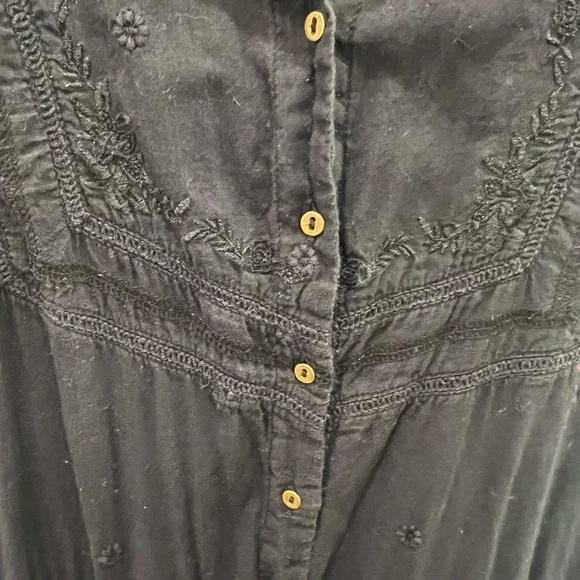 ULLA JOHNSON Eyelet Black Sleeveless Dress - Picture 2 of 4